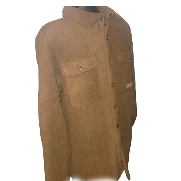 Bass Creek Outfitters Tan Mens Fleece Shacket L - Picture 3 of 5
